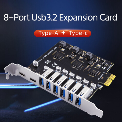USB 3.2 and Type C PCI-E Expansion Card PCIE to USB Controller 1