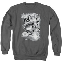 Trevco Sportswear JLA376-AS-2 JLA Atmospheric Adult Crewneck Sweatshirt, Charcoal - Medium