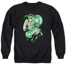 Trevco Sportswear JLA380-AS-3 JLA Gl In Action Adult Crewneck Sweatshirt, Black - Large