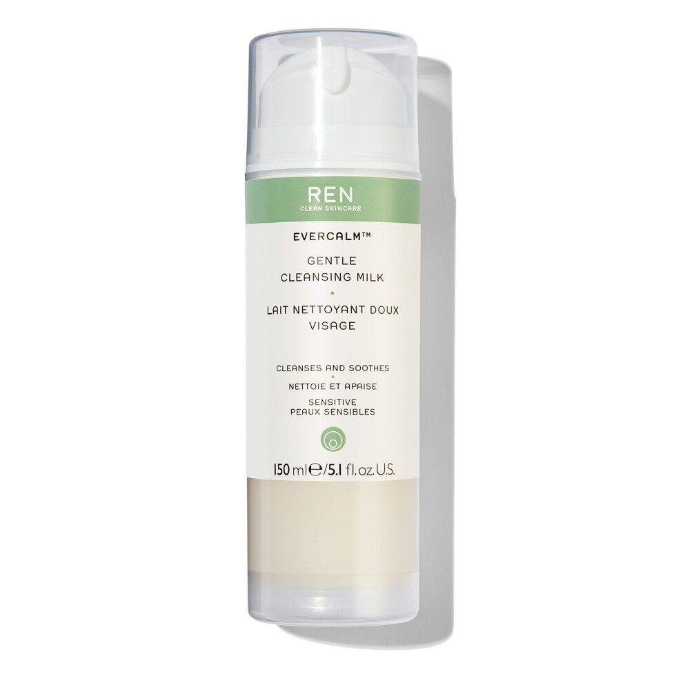 REN Clean Skincare - Evercalm Gentle Cleansing Milk - Natural  Gentle Cleanser for Sensitive Skin - Makeup Melting Cleanser for Face and Neck  5.1 Fl