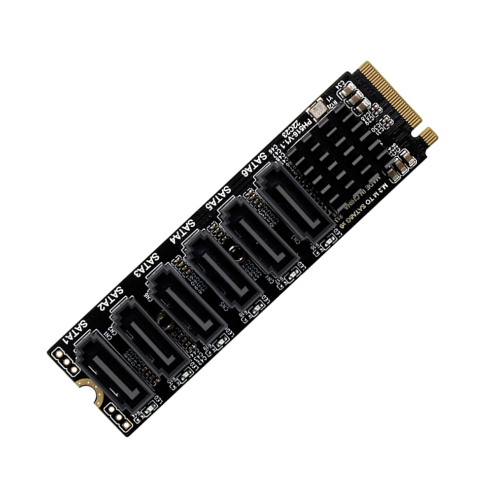 M.2 Nvme Pci-E Pcie X4 X8 X16 To 6 Port 3.0 Sata Adapter Card Riser 4852629094436