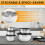 5 Pcs Mixing Bowl,Stainless Steel Stackable Salad Bowl with Airtight 5