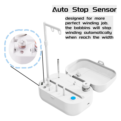 Devanadora automática con tope automático y portacarrete de hilo grande 2