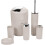 Bathroom Accessories Set 6 Piece - Trash Can, Modern Bathroom Decor Set (Beige) 1