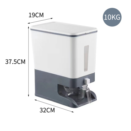 Press-Type Rice Dispenser Sealed Grain Container Storage Cans 10KG-A 2