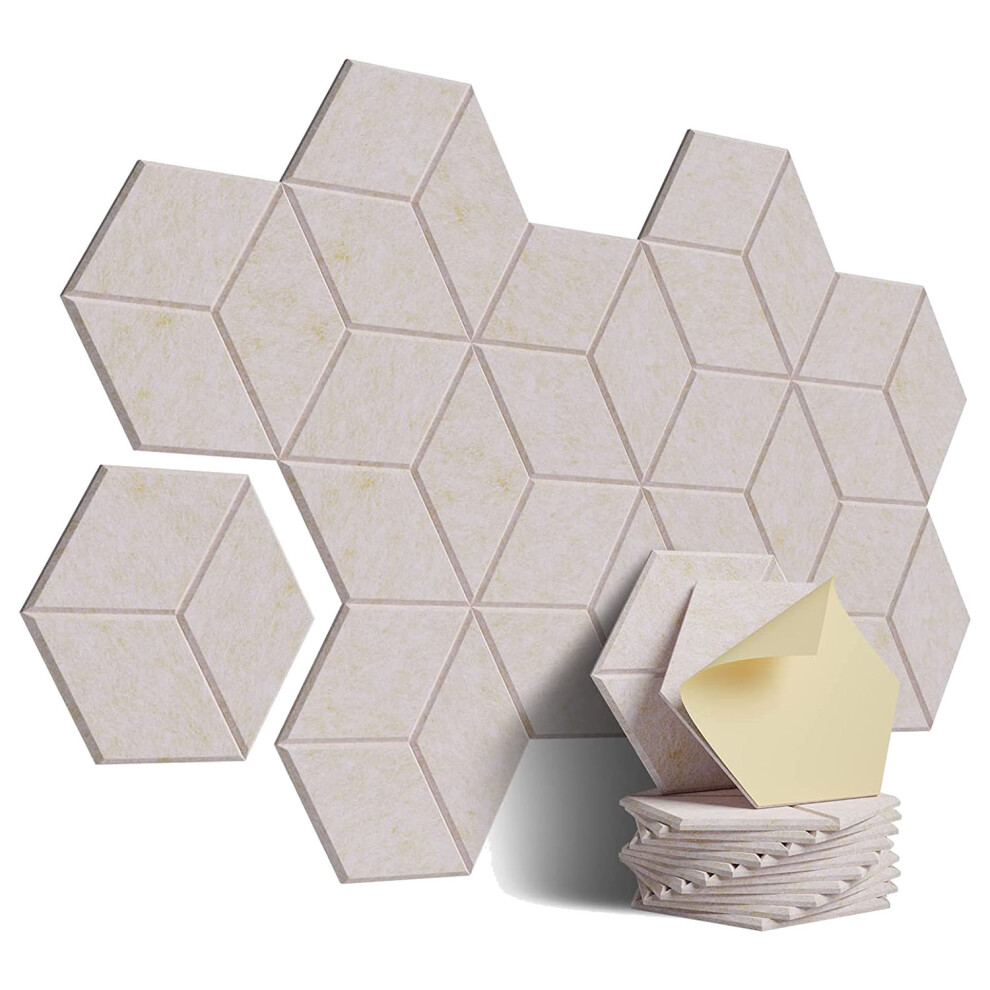 12 Pack Acoustic Foam,Self-Adhesive Sound Proof Panels(Shallow Camel) 4851244692850