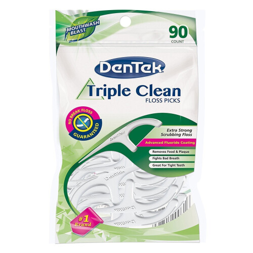 DenTek Floss Picks - Frisk mynte - 90 Antal 1