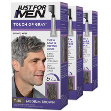 Bare for m?nd Touch of Gray Mens Hair Color Kit med Comb -applikator til let p?f?ring Fantastisk til et salt og peber -look - Medium brun T -35 -