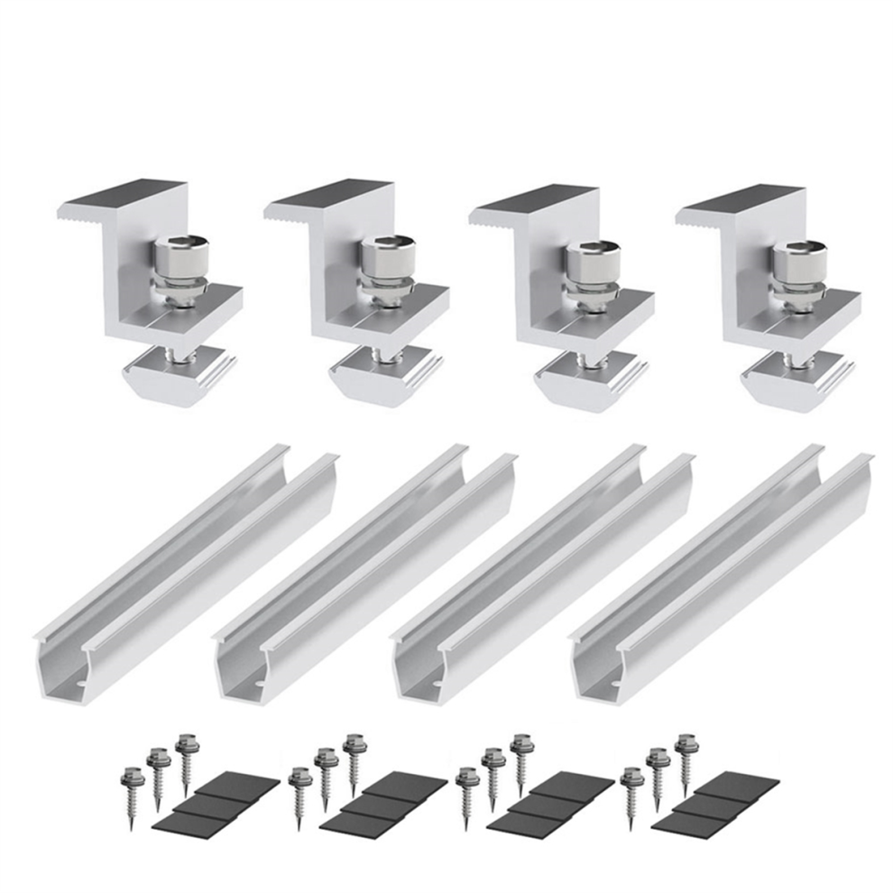 Support de montage pour panneau solaire avec support central pour toit trapézoïdal 35 mm