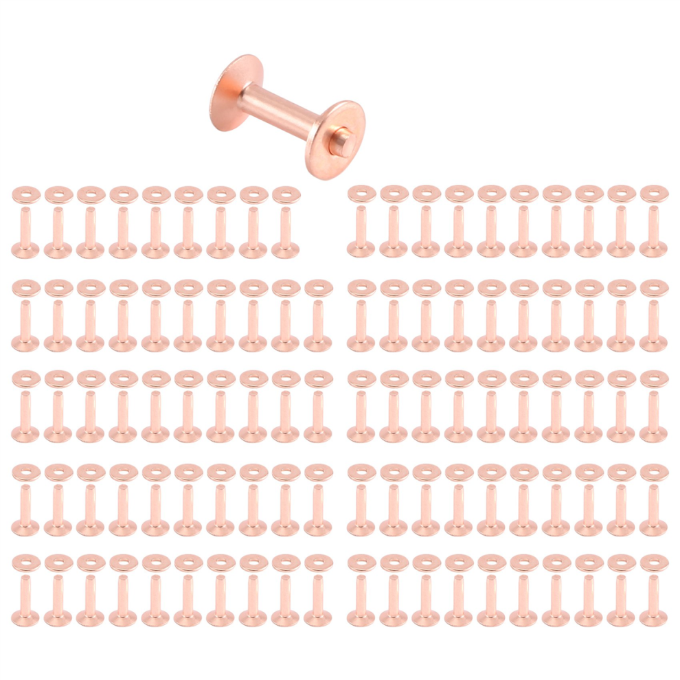 100 Sets Kupfernieten Und Grate Unterlegscheiben Leder Kupferniete-image