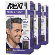 Kit de coloration capillaire pour hommes Touch of Gray de Just For Men avec applicateur peigne pour une application facile. Id  al pour un look poivre