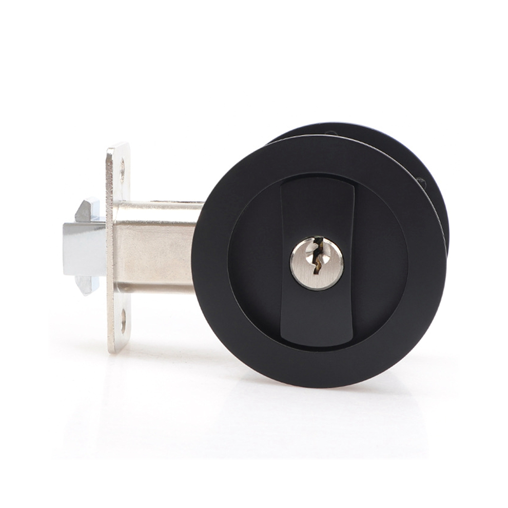 Sliding Pocket Door Lock Black Privacy Round Pocket-image-OPC-PGDFJ8D-NEW