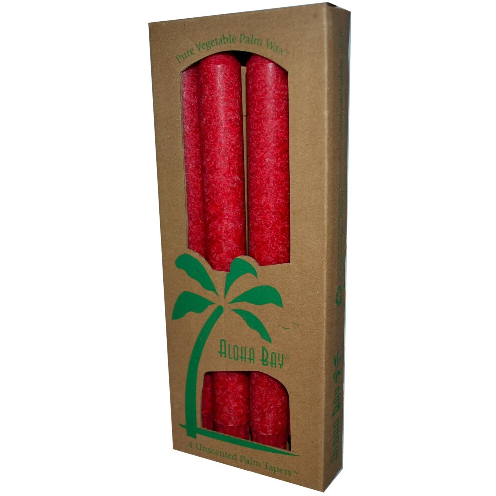 Aloha Bay Palm Tapers Red, 4 Count-image-OPC-PGDFJYV-NEW
