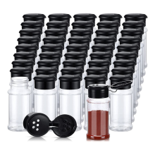 50 stuks plastic kruidenpotjes met schuddeksels kruidenpotjes zwart
