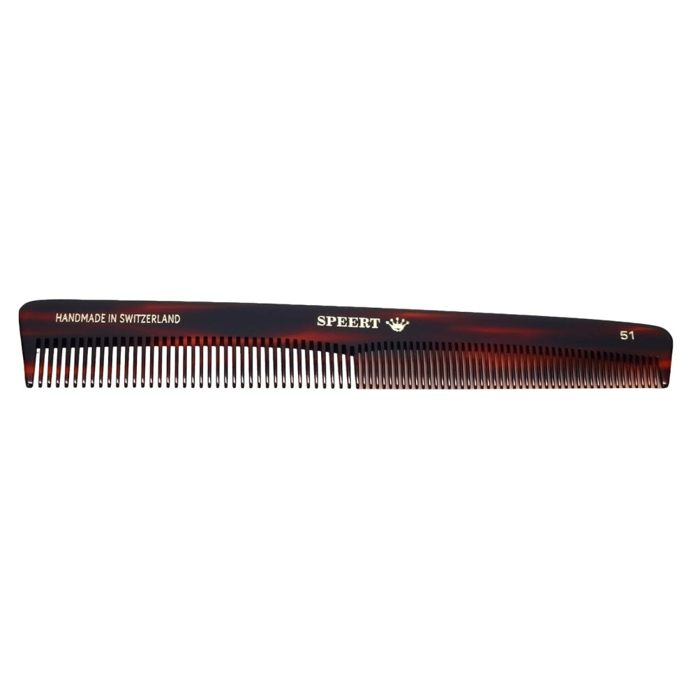 Speert #51 Handmade Wide Narrow Tooth Comb Tortoise Havana Acetate Thick Coarse Curly Thin Fine Straight Hair Detangling Parting Grooming Teasing Hair