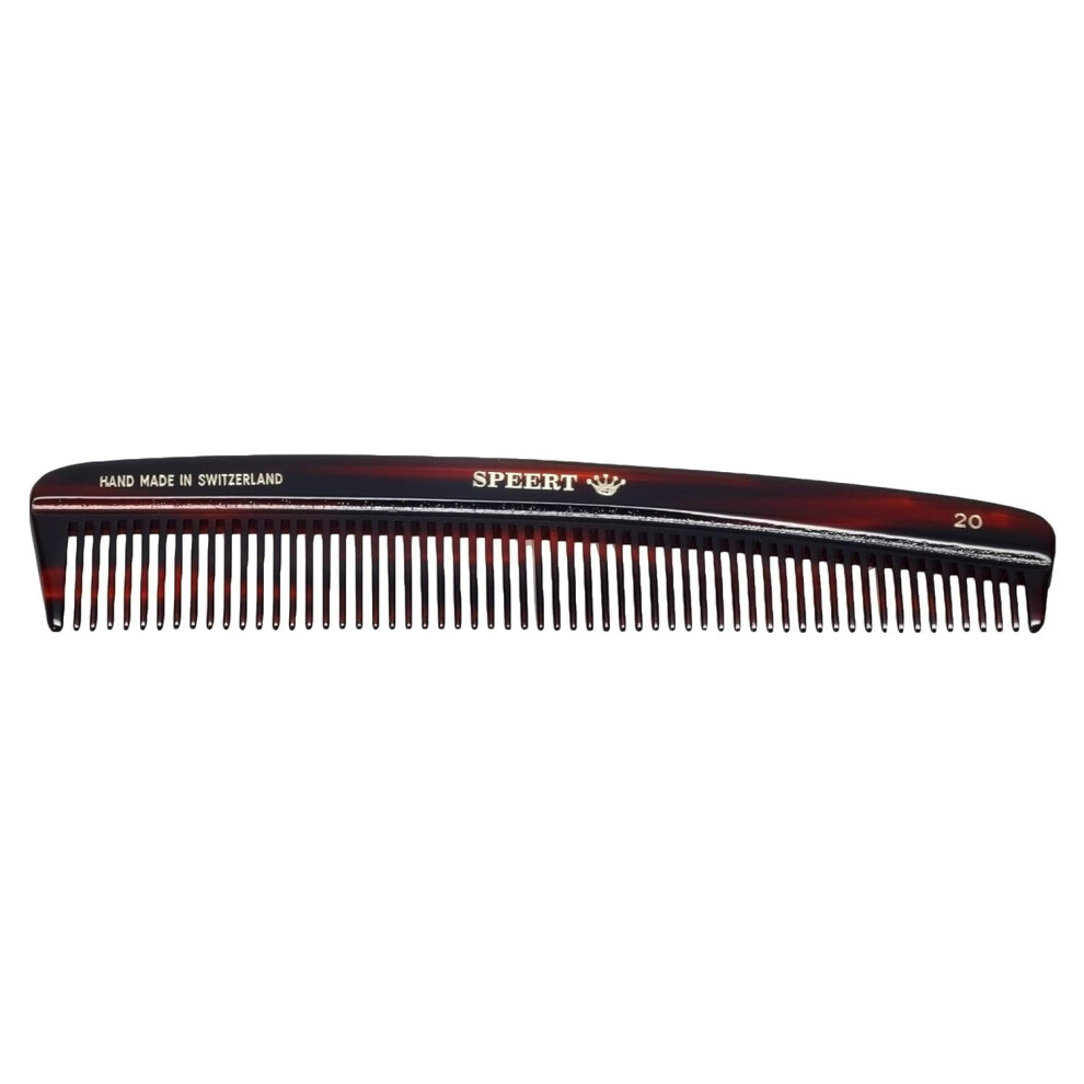 Speert #20 Handmade Wide Tooth Comb Tortoise Havana Acetate Thick Coarse Curly Detangling Parting Grooming Teasing Hair Styling Hairdresser Barber Hai