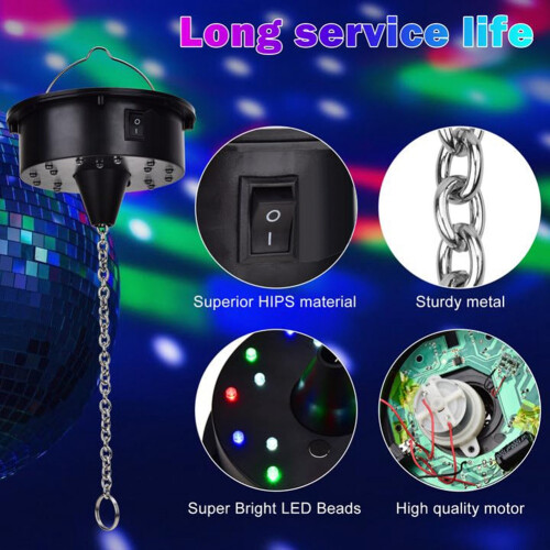 Περιστρεφόμενα φώτα μοτέρ Disco Ball με τηλεχειριστήριο, 18 LED 2