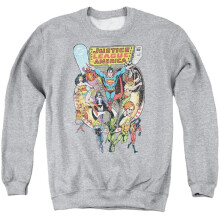 Trevco Sportswear JLA746-AS-6 JLA Team Up Adult Crewneck Sweatshirt, Athletic Heather - 3X