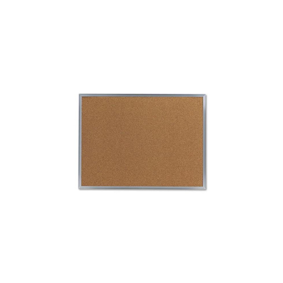 Universal Office Products 43612 Bulletin Board, Natural Cork, 24 X 18, Satin-finished Aluminum Frame