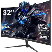 32 inch PC Screen,1K FHD(1920×1080P),240Hz Curved Gaming Monitor, 1ms,FreeSync, 98% sRGB,178° Wide Viewing Angle,DisplayPort、HDMI
