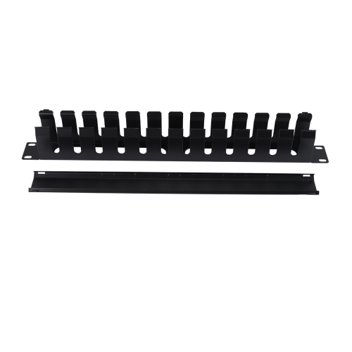 Rack de servidor 1U de 19 polegadas, organizador de fios de duto de dedo de 12 slots com tampa 1