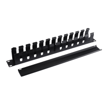 1U 19 inch serverrack, 12-slot vingerkanaaldraadorganizer met deksel