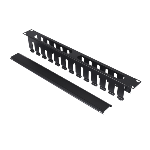 Rack de servidor 1U de 19 polegadas, organizador de fios de duto de dedo de 12 slots com tampa 2