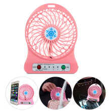 (Rose) Mini ventilateurs portables rechargeables — petit mais puissant, LED et refroidisseur USB — pour étudiant, dortoir et extérieur