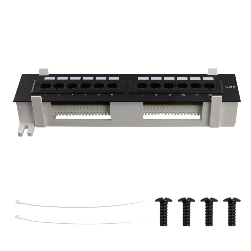 Network Tool Kit 12 Port CAT6 Patch Panel RJ45 with Wall Bracket 2