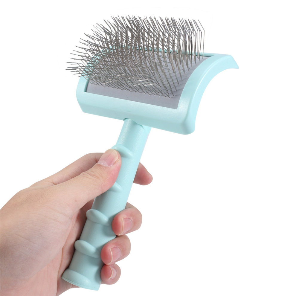 Brosse à poils longs et fermes pour grands chiens (verte)