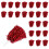 24τμχ Μαζορέτες Πομ Πομ για Ενήλικες Παιδικές Μαζορέτες Κόκκινο 3