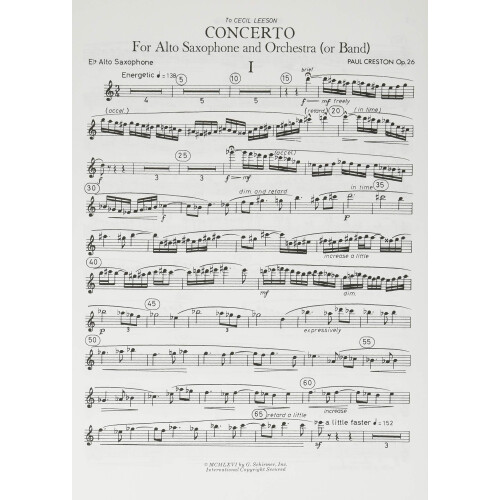 G. Schirmer Ed3546 Paul Creston Koncert dla saksofonu alto saksofon 2