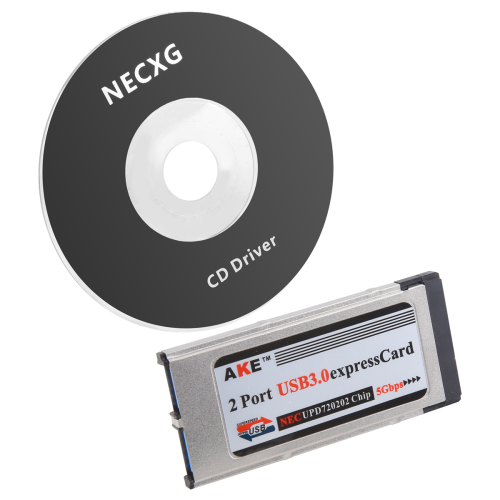 2 Θύρες USB 3.0 Express Card 34mm υποδοχή Express Card Προσαρμογέας PCMCIA 1
