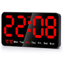 Digitale Wanduhr, 9-Zoll-LED-Digitaluhr (rot)