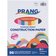 Prang (ehemals Art Street) Leichtes Konstruktionspapier, 8 verschiedene Farben, 9 x 12 Zoll, 96 Blatt