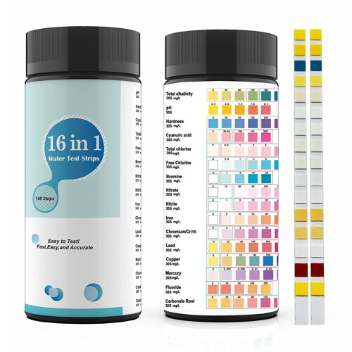16 in 1 Water Test Kits,100PCS Drinking Water Testing Strips