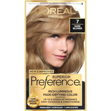 L'Oreal Paris Superior Preference Fade-Defying + Shine Permanente Haarfarbe 7 Dunkelblond, 1 Stück Haarfarbe