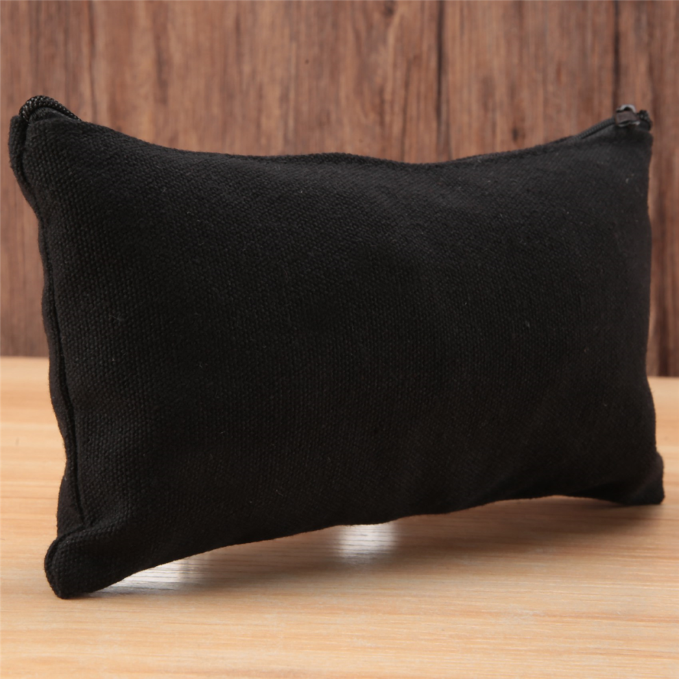 15 Pezzi Borsa In Tela Nera Vuota 8,3X4,7 Pollici Borsa Con Cerniera Per Cancelleria-image