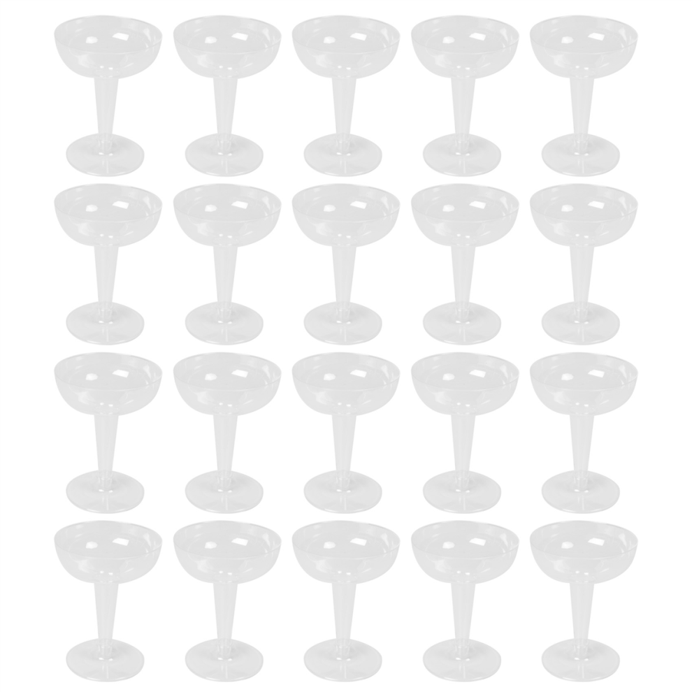 20Pcs Clear Plastic Champagne Glasses for Parties Clear Plastic Cup