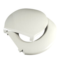 Big John Products 6W Big John 6-W Oversized Seat with Cover - for Round Or Elongated Toilet Bowls - Weight Capacity 800 Pounds - White