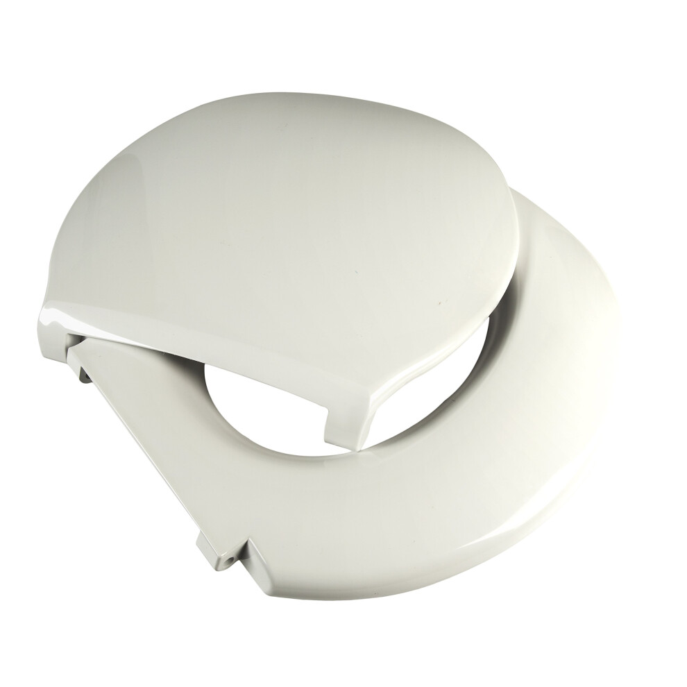 Big John Products 6W Big John 6-W Oversized Seat with Cover - for Round Or Elongated Toilet Bowls - Weight Capacity 800 Pounds - White