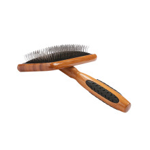Bass Brushes Gro   e Haustierb   rste im Slicker-Stil mit Bambusholzgriff und Gummigriffen
