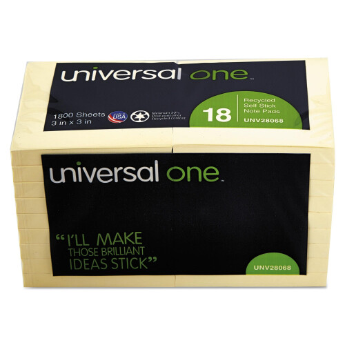 Universal UNV28068 - Blocchi di note autoadesivi riciclati 1