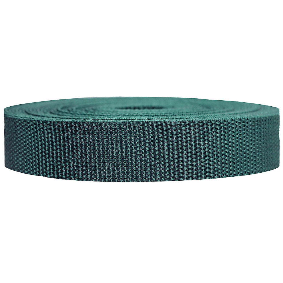 Strapworks Heavyweight Polypropylene Webbing - Heavy Duty Poly Strapping for Outdoor DIY Gear Repair  1 Inch x 50 Yards - Forest Green