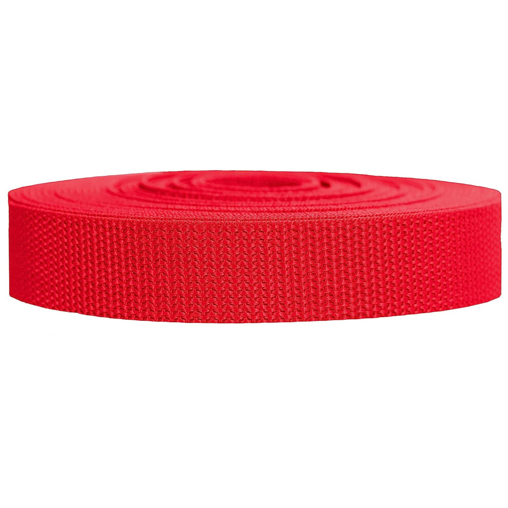 Strapworks Heavyweight Polypropylene Webbing - Heavy Duty Poly Strapping for Outdoor DIY Gear Repair  1 Inch x 50 Yards - Red