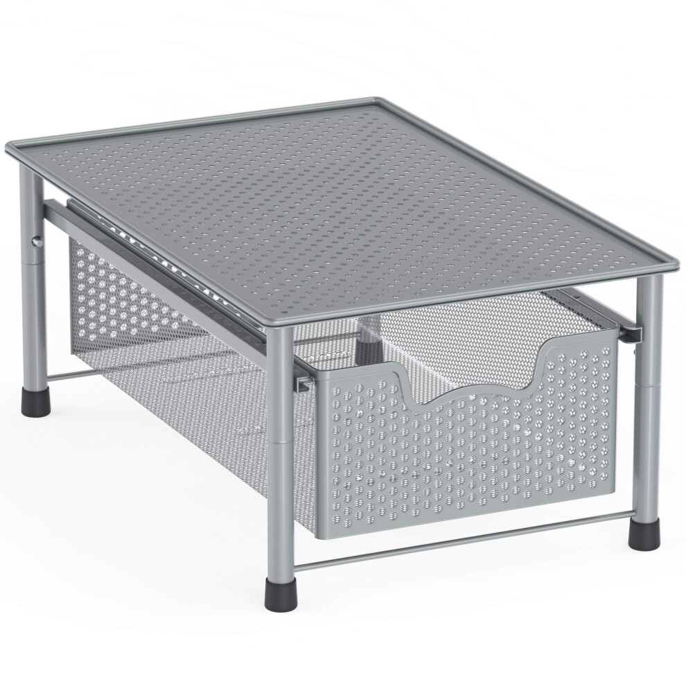 Panier de rangement empilable pour armoire et tiroir, argent   , Simple Houseware