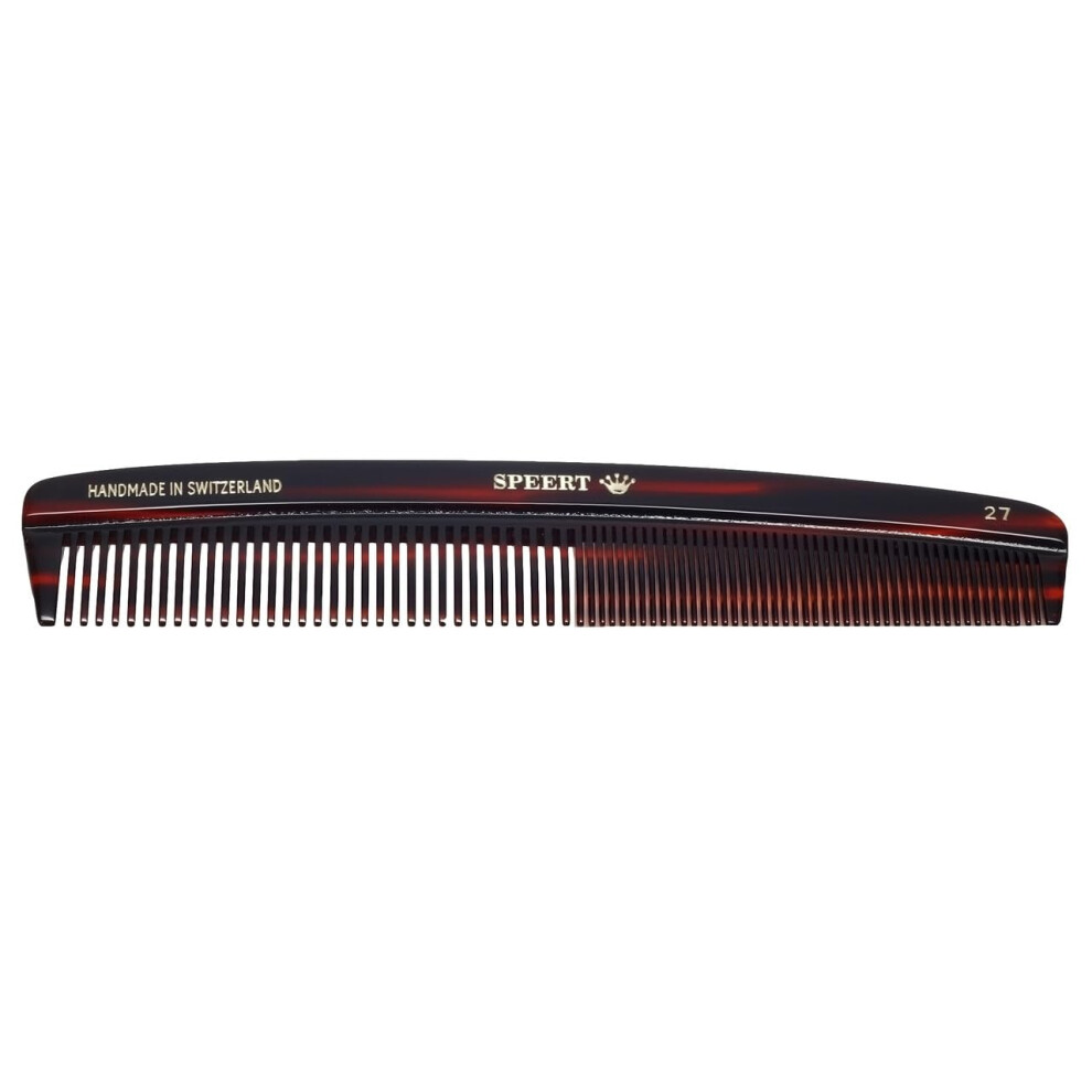 Speert #27-O Handmade Wide Narrow Tooth Comb Tortoise Havana Acetate Thick Coarse Curly Thin Fine Straight Hair Detangling Parting Grooming Teasing Ha