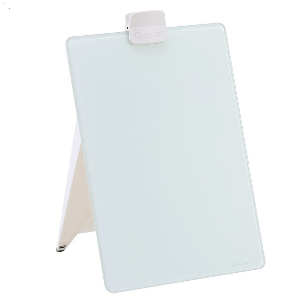 Photos - Dry Erase Board / Flipchart Quartet Glass Whiteboard Desktop Easel, 9 x 11, Dry Erase Surface, Clean Erase, Includes 1 Dry Erase Marker, White (GDE119)