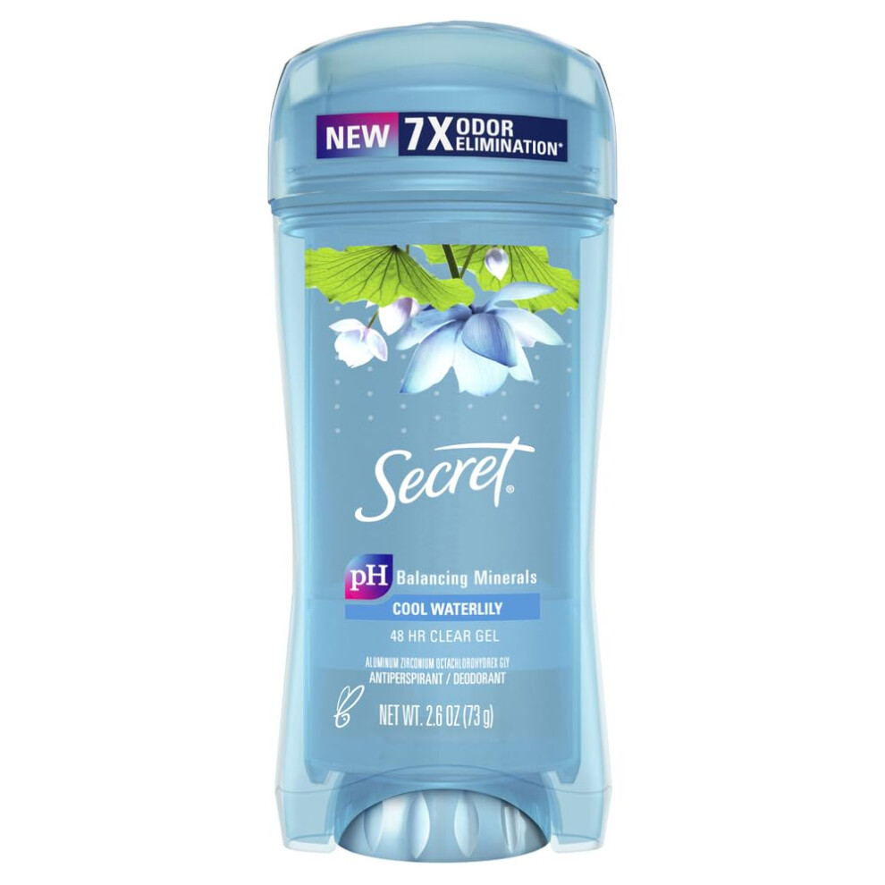 Secret Fresh Antiperspirant and Deodorant Clear Gel  Cool Waterlily  2.6 Ounce