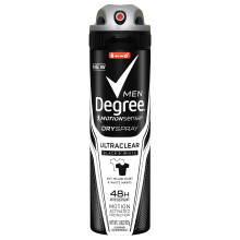 Desodorante antitranspirante Degree Ultraclear para hombre, en aerosol seco, negro/blanco, 100 ml (paquete de 1)